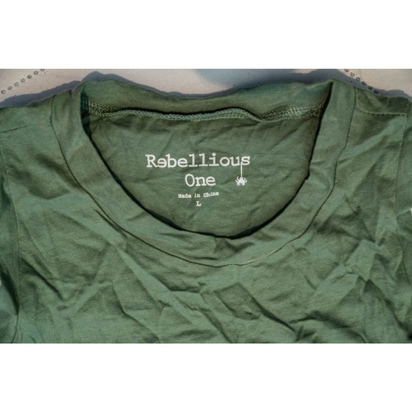 Rebellious One Women's Wanderer Cotton Graphic Tank, Sage, Sz L - Picture 3 of 4